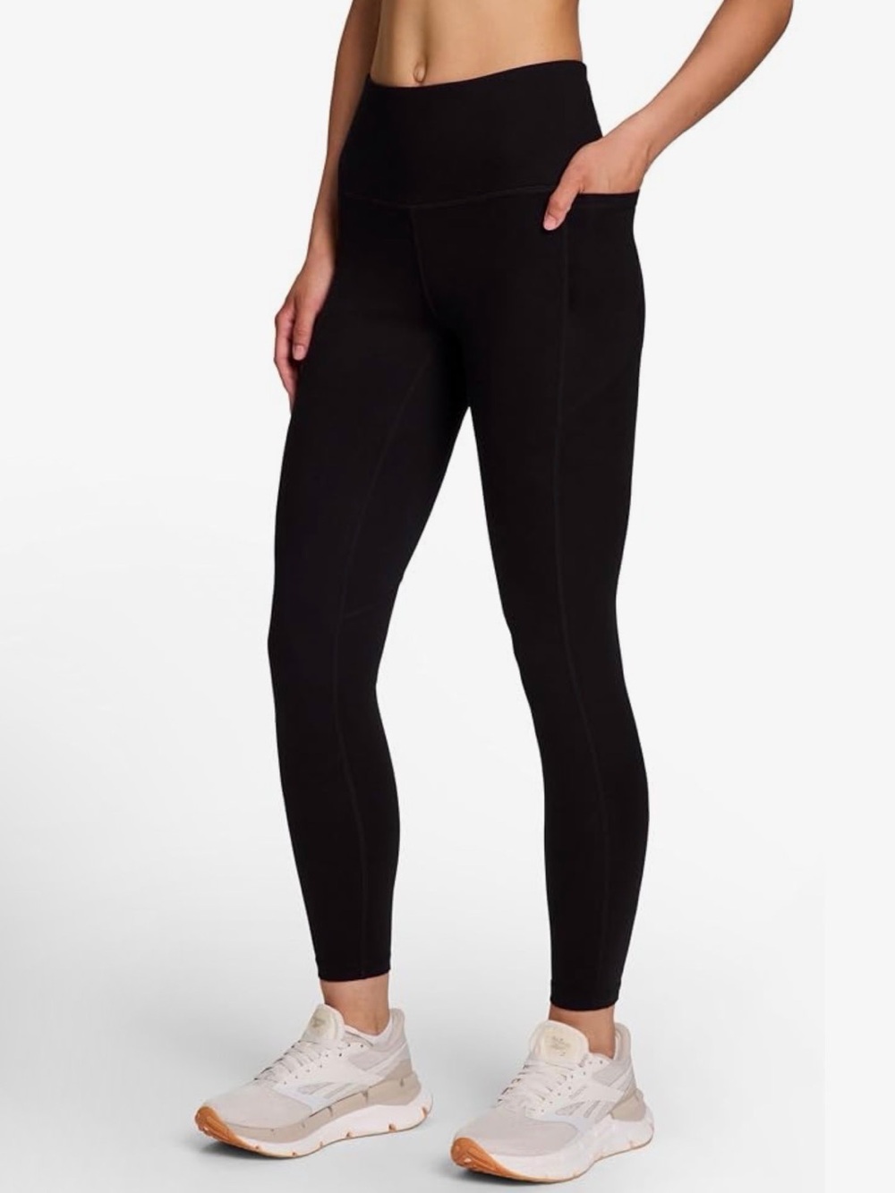 Reebok Black High-Waist Leggings with Side Pocket